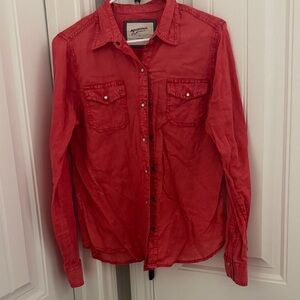 Arizona Jean Company Vibrant Red Casual Shirt